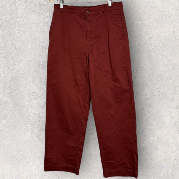 Urban Outfitters Chino Skate Pants Maroon Wine Red Mens Size 32 x 32 Wide Leg - Picture 2 of 12